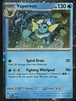 Double Swirl 🌀 Pokemon TCG Prismatic Vaporeon 168 Black Star Promo HP Read Desc - Image 1