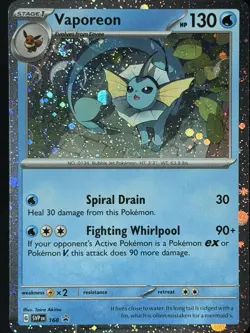 Double Swirl 🌀 Pokemon TCG Prismatic Vaporeon 168 Black Star Promo HP Read Desc - Image 2