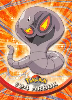 ARBOK #24 - RED Logo - NON-HOLO - SERIES 1 - TOPPS Pokemon Card - NM/LP - Image 1