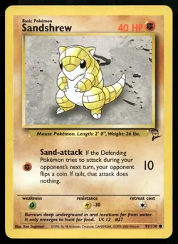 SANDSHREW 91/130 COMMON BASE SET 2 POKEMON - Image 1