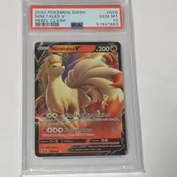 Pokemon SWSH Rebel Clash Ninetales V 026/192 PSA 10 - Image 1