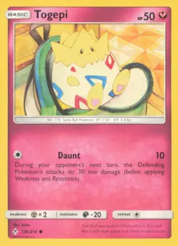 TOGEPI 136/214 COMMON UNBROKEN BONDS POKEMON NEAR MINT - Image 1