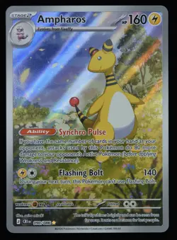 Pokemon Ampharos 090/086 Me04: Chaos Rising Illustration Rare Holo- NM - Image 1