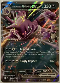 Team Rocket's Nidoking ex 119/182 Pokemon Destined Rivals SV Double Rare Holo NM - Image 1