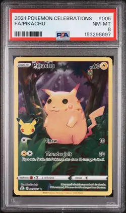 2021 Pickachu Pokemon 25th Anniversary Celebrations #005 PSA 8 - Image 1