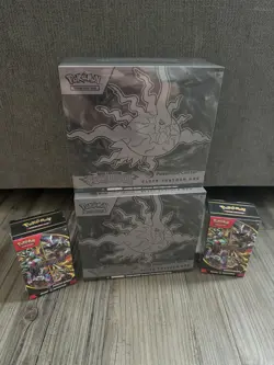2x Pokemon TCG Pitch Black Pokemon Center ETBs and 2x Booster Bundles - Sealed - Image 1