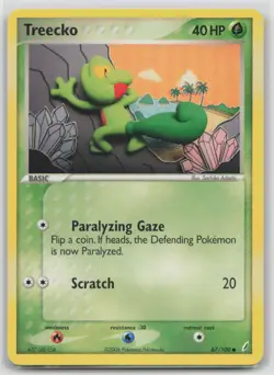 Treecko 67/100 Common Crystal Guardians Pokemon Moderately Played - Image 1