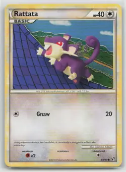 Rattata 64/90 Common HGSS Undaunted Pokemon Lightly Played - Image 1