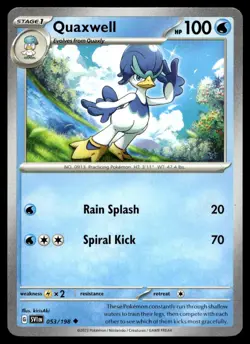 Quaxwell 53/198 Pokemon Card Scarlet & Violet Uncommon 100 HP Near Mint F20 - Image 1