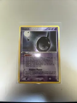 Pokemon TCG Unown 1/28 (!) Holo Rare Card Unseen Forces *Big Swirl* MP Condition - Image 1
