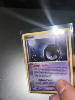 Pokemon TCG Unown 1/28 (!) Holo Rare Card Unseen Forces *Big Swirl* MP Condition - Image 3