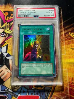 2010-2017 YU-GI-OH! METAL RAIDERS REPRINT Ultra Rare #060 CHANGE OF HEART PSA 10 - Image 3