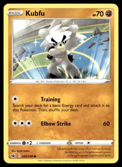 Kubfu 93/198 Pokemon Card Chilling Reign Common 70 HP Near Mint K34 - Image 1