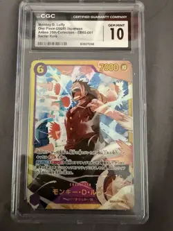2025 One Piece Fist Of Divine Speed Secret Rare Monkey D. Luffy Gem Mint CGC 10 - Image 1