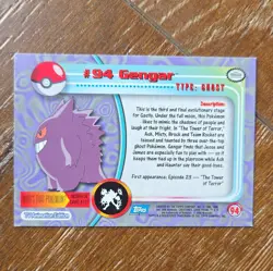 1999 GENGAR #94 Topps Pokemon Blue Logo TV Animation Edition Foil Holo TCG - Image 2