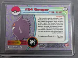 Vintage 2000 Topps Chrome Pokemon #94 Gengar TV Animation Card Purple Holo - Image 3