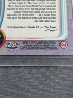 Vintage 2000 Topps Chrome Pokemon #94 Gengar TV Animation Card Purple Holo - Image 4