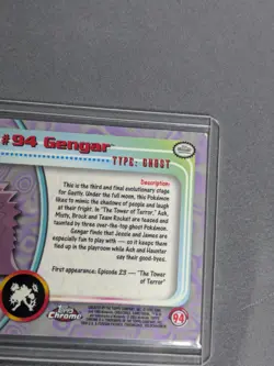 Vintage 2000 Topps Chrome Pokemon #94 Gengar TV Animation Card Purple Holo - Image 5