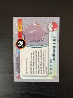 2000 Topps Pokemon TV Animation Edition Series 2 Non Holo #94 Gengar Blue Logo - Image 2