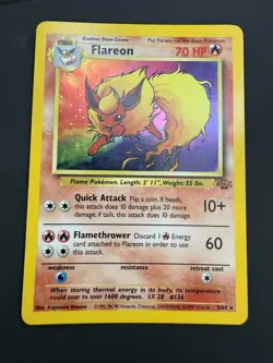 Pokemon TCG Flareon Jungle Holo Rare Card 3/64 NM - Image 1