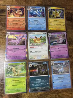 Pokemon Eevee-lution Complete Holo 9 Card Set Lot Prismatic With Eevee - Image 1