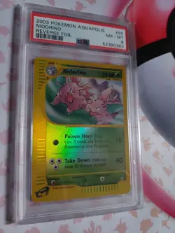 PSA 8 - E-Series Aquapolis Nidorino Reverse Holo 2003 Pokemon Card Mint - Image 1