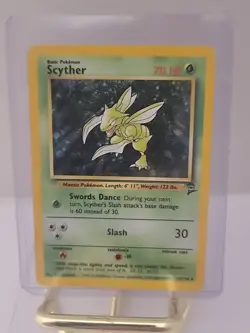 Pokemon Scyther Base Set 2 Holo Rare 70 HP 017/130 English 1999 Card - Image 1