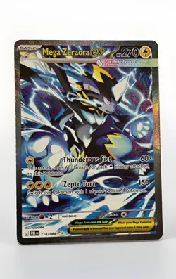 Pokemon TCG Mega Zeraora EX 114/084 Me05 Pitch Black Full Art Holo UR EN SIR - Image 1