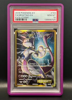 Mewtwo EX 103/108 Full Art/Ultra Rare Holo-2016 Pokemon X Y Evolutions- PSA 10 - Image 1