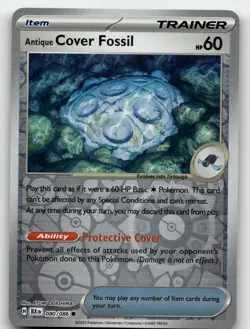 ANTIQUE COVER FOSSIL 080/086 COMMON REVERSE HOLO BLACK BOLT POKEMON NEAR MINT - Image 1