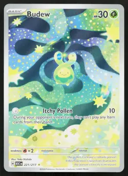 BUDEW 221/217 ILLUSTRATION RARE ASCENDED HEROES POKEMON HOLO NM - Image 1
