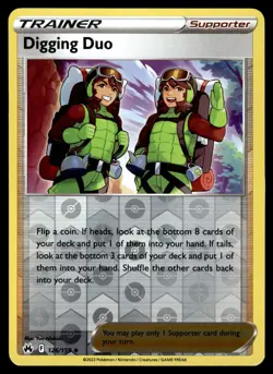 Digging Duo 126/159 Uncommon Crown Zenith Pokemon Reverse Holo Near Mint - Image 1