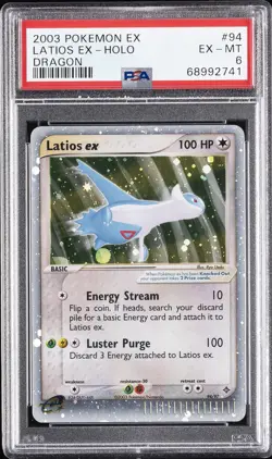 2003 POKEMON EX DRAGON #94 LATIOS EX-HOLO PSA 6 - Image 1