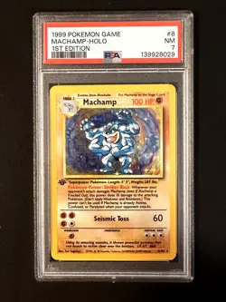 Machamp - 8/102 1999 Pokemon Game 1st Editon PSA 7 - Image 1