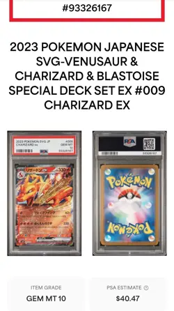 PSA 10 GEM MINT Charizard ex JAPANESE SPECIAL DECK SET EX 009 PROMO Pokemon Card - Image 3