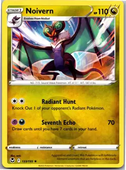 Noivern 133/195 Rare Silver Tempest Pokemon Near Mint - Image 1