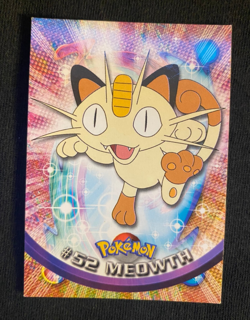 Meowth #52 Topps TV Animation Edition Blue Label Pokemon Card (LP/MP) - Image 1