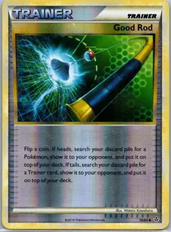 Good Rod 76/95 HGSS Unleashed Uncommon Reverse Holo Pokemon - Image 1