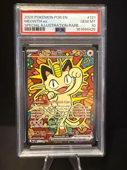 2026 POKEMON POR EN-PERFECT ORDER SPECIAL ILLUSTRATION RARE MEOWTH EX PSA 10 - Image 1