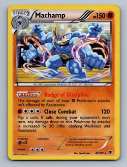 Machamp 49/101 Holo Rare Plasma Blast Pokemon NM/M - Image 1