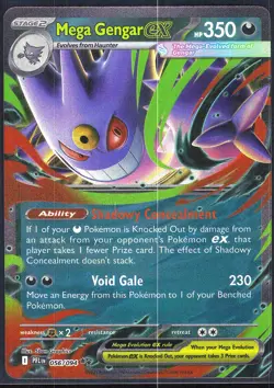 Mega Gengar ex 056/094 Double Rare Phantasmal Flames Pokemon Holo Lightly Played - Image 1