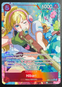 One Piece TCG A Fist of Divine Speed Hibari (Alternate Art) SR OP11-010 ENGLISH - Image 1