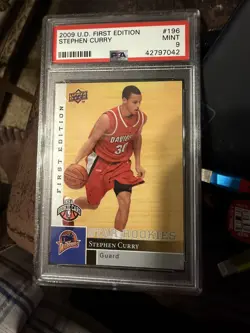 STEPHEN CURRY 2009-10 UPPER DECK FIRST EDITION STAR ROOKIES RC PSA 9 - Image 1