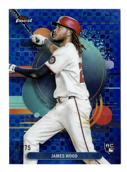 2025 James Wood Topps Finest Uncommon Blue Checkerboard Rookie /75 - Nationals - Image 1