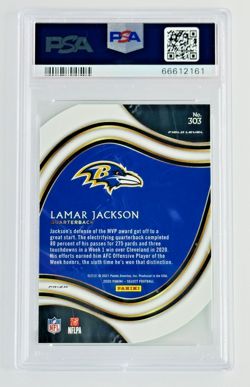 2020 Panini Select Lamar Jackson Die-Cut Neon Green Prizm PSA 10 Pop 6 Ravens QB - Image 2