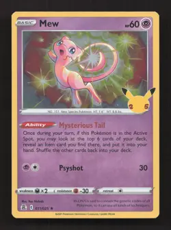 Mew 011/025 Holo Rare Celebrations Pokemon Near Mint - Image 1