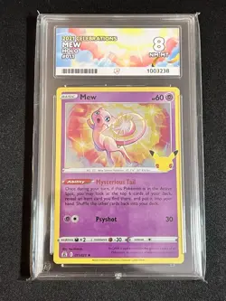 Pokemon Mew TCG Holo Rare Card Celebrations 011/025 Ace Grade 8 Near Mint - Image 1