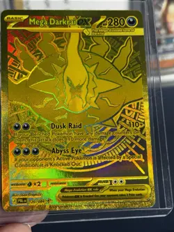 Mega Darkrai EX 120/084 Hyper Rare Gold Full Art Pokemon TCG English Pitch Black - Image 1