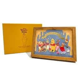 Disney Japan Frame Pin Set Winnie The Pooh Eeyore Tigger Piglet New In Package - Image 1