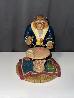 Disney THE BEAST WITH ROSE Figurine 7.5" Beauty and the Beast Figure Resin RARE - Image 2